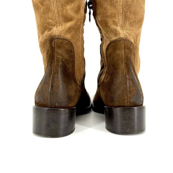 Prada brown suede colorblock riding boots (35.5 / US 5) - Picture 6 of 13
